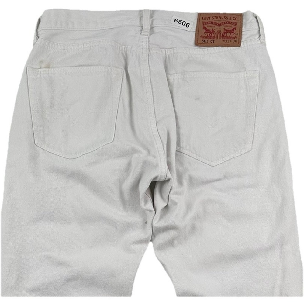 Y2K Levi’s 501 CT Jeans Men’s 31x30 Tapered Slim White 100% Cotton Denim READ